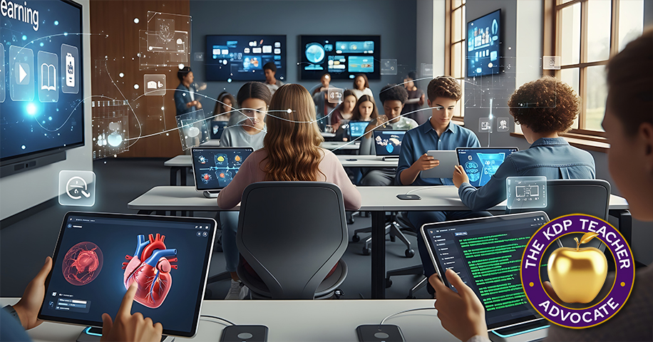 Children working on technology